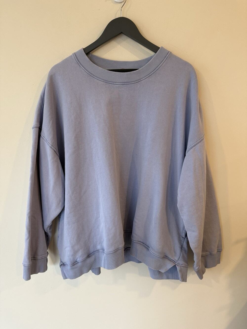 Free People Movement Light Purple Crew Neck Oversized Sweatshirt Large Boho